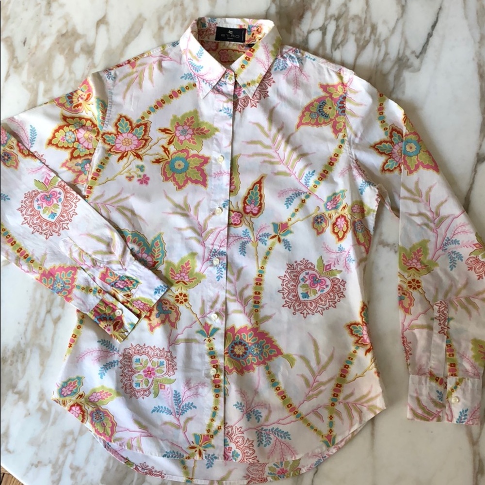Etro, long sleeve shirt, large floral pattern